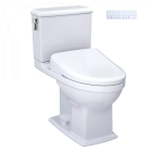 Toto MW4944734CEMFGA#01 Connelly® Elongated WASHLET®+ S7A 1.28/ 0.9 GPF Floor Mounted Dual Flush Two-Piece Toilet with EWATER+ Contemporary Auto Flush Bidet Seat in Cotton White