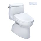 Toto MW6144726CEFGA#01 Carlyle® II Elongated Washlet®+ S7 1.28 GPF One-Piece Toilet with EWATER+ Contemporary Auto Flush Bidet Seat in Cotton White