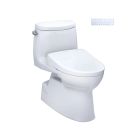 Toto MW6144736CEFG#01 Carlyle® 1.28 GPF One Piece Elongated Chair Height Toilet with Washlet+ S7A Auto Open Bidet Seat, Tornado Flush, CEFIONTECT, EWATER+, and PREMIST in Cotton White