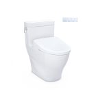 Toto MW6244726CEFG#01 Legato® Elongated Washlet®+ S7 1.28 GPF One-Piece Toilet with EWATER+ Contemporary Bidet Seat in Cotton White
