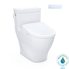 Toto MW6244726CEFGA#01 Legato® Elongated Washlet®+ S7 1.28 GPF One-Piece Toilet with EWATER+ Contemporary Auto Flush Bidet Seat in Cotton White