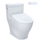 Toto MW6264736CEFG#01 Aimes® 1.28 GPF One Piece Elongated Chair Height Toilet with Washlet+ S7A Auto Open Bidet Seat in Cotton