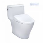 Toto MW6424726CEFG#01 Nexus® Elongated Washlet®+ S7 1.28 GPF One-Piece Toilet with EWATER+ Contemporary Bidet Seat in Cotton White