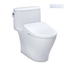 Toto MW6424736CEFGA#01 Nexus® 1.28 GPF One-Piece Elongated Toilet with Auto Flush WASHLET+ S7A Contemporary Bidet Seat in Cotton White
