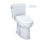 Toto MW7764726CEFG#01 Drake® Elongated Washlet®+ S7 1.28 GPF Two-Piece Toilet with EWATER+ Contemporary Bidet Seat in Cotton White