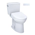 Toto MW7764726CEFGA#01 Drake® Elongated Washlet®+ S7 1.28 GPF Two-Piece Toilet with EWATER+ Contemporary Auto Flush Bidet Seat in Cotton White