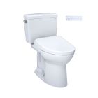 Toto MW7764726CEFGA.10#01 Drake® WASHLET®+ 1.28 GPF Two-Piece Elongated Universal Height Toilet and S7 Contemporary Bidet Seat with Auto Flush in Cotton White