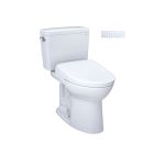 Toto MW7764736CEFGA#01 Drake® WASHLET®+ 1.28 GPF Two-Piece Elongated Universal Height Toilet and S7A Contemporary Bidet Seat with Auto Flush in Cotton White