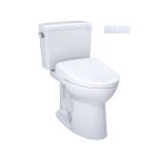Toto MW7764736CEFGA.10#01 Drake® WASHLET®+ 1.28 GPF Two-Piece Elongated Universal Height Toilet and S7A Contemporary Bidet Seat with Auto Flush in Cotton White