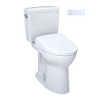Toto MW7764736CSFG#01 Drake® WASHLET®+ 1.6 GPF Two-Piece Elongated Universal Height Toilet with S7A Contemporary Bidet Seat in Cotton White