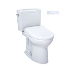 Toto MW7764736CSFGA.10#01 Drake® WASHLET®+ 1.6 GPF Two-Piece Elongated Universal Height Toilet and S7A Contemporary Bidet Seat with Auto Flush in Cotton White