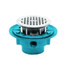 LSP Specialties N702W5375R Frank Pattern 2" No-Hub 5" Round 7″ Floor Drains with Strainer & Membrane Clamp in Nickle Bronze