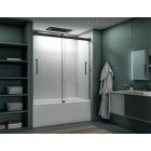 Fleurco NMST60-33-40R Mercury 60" Tub Enclosure Frameless Sliding Tub Doors, Right in Matte Black