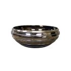 LinkaSink P004 B - Porcelain Hand Made 17" Round Stripe Bowl in Bronze