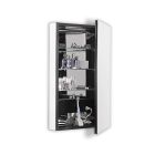 Robern PLM1640BRE PL Series Medicine Cabinet 16" W x 40" H x 4"D Flat, Polished Edge, Right Handed Electric in Black, 1 Door