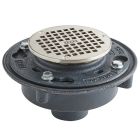 Zurn Industries ZN415-2NH-5B Cast Iron Floor Drain with 5" Round Type B Strainer and 2" No-Hub Outlet in Polished Nickel Bronze