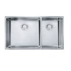 Franke CUX160 Cube 31" L X 18" W X 9" D Rectangular 18 Gauge Stainless Steel Undermount Double Bowl Kitchen Sink in Steel