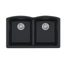 Franke ELG120ONY Ellipse 33" L x 20" W X 9" D Granite Undermount Double Bowl Kitchen Sink in Onyx