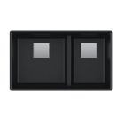Franke PKG160ONY Peak 32" L X  19" W X 9" D Rectangular Granite Undermount Double Bowl Kitchen Sink in Onyx