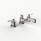Davinci RET-VIN-100-PN Retro Deck Mounted, Three Hole Lavatory Faucet with Low Profile Traditional Spout with Lever Handles with Pop Up Drain in Polished Nickel