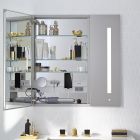 Robern AC2430D4P1L AiO Lighted Cabinet, 24" W X 30" H X 4" D, LUM Lighting, Cool White (4000K), Dimmable, Electrical Outlet, USB Charging Ports, Left Hinge
