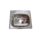 Kindred SN2225/85K/4 22X25 Inch Self-Rimming Single Bowl Kitchen Sink In Stainless Steel