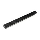 Infinity Drain S-LT 6536 BK 36" S-PVC Series Low Profile Complete Kit with 2 1/2" Perforated Offset Slot Grate in Matte Black