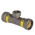 Mueller CP01570G Carbon Steel Press GAS Tee Female Reducing P x P x FPT, 1" x 1" x 1/2"