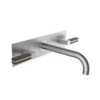 Davinci SRG151RE12H151 T SN SRG 3-Hole Wall Mounted Lavatory Faucet with Plate, Trim Only in Satin Nickel