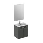 Emory and Bond EB553220GR Star Series Wall Mount Vanity 20" x 14" 2 Doors in Dark Gray (Base, Mirror, & Bath Included)