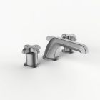 Davinci STR-AIR-100-SN Streamline Deck Mounted Three Hole Lavatory Faucet with Low Profile Spout with Cross Handles in Satin Nickel 