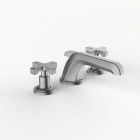 Davinci STR-COU-100-SN Streamline Deck Mounted Three Hole Lavatory Faucet with Low Profile Spout with Cross Handles in Satin Nickel 