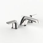 Davinci STR-STR-100-PN Streamline Deck Mounted Three Hole Lavatory Faucet with Low Profile Spout with Lever Handles in Polished Nickel