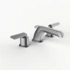 Davinci STR-STR-100-SN Streamline Deck Mounted Three Hole Lavatory Faucet with Low Profile Spout with Lever Handles in Satin Nickel 