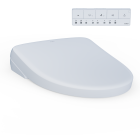 Toto SW4736AT40#01 S7A WASHLET®+ Electronic Bidet Toilet Seat with EWATER+ Bowl and Wand Cleaning, Auto Open and Close Contemporary Lid Elongated in Cotton White