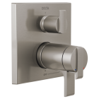 Delta Ara® T27T867-SS  Angular Modern TempAssure® 17T Series Valve Trim with 3-Setting Integrated Diverter in Stainless (Rough Sold Separately)