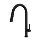 Rohl TE55D1LMMB Tenerife 1.75 GPM Single Hole Pull Down Kitchen Sink Faucet with C-Spout in Matte Black