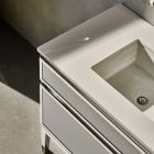 Robern TF49UCO93-8 Quartz Stone 49" W X 22" D Center Undercounter Vanity Top with 8" Widespread Three Holes in White Zeus Extreme (Vanity Base Sold Separately)