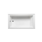 Americh TO6030ADATL-WH Turo ADA 60 Inch x 30 Inch Rectangular Alcove Left Hand Soaker Bathtub with an Integral Apron and Molded Tile Flange, White