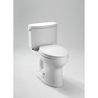 Toto CST454CEFG#01 Drake II Two-Piece Elongated 1.28 GPF Universal Height Toilet with CEFIONTECT in Cotton White