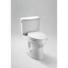 Toto CST454CUFRG#01 Drake II 1G Two-Piece Elongated 1.0 GPF Universal Height Toilet with CEFIONTECT and Right-Hand Trip Lever in Cotton White