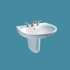 Toto LHT242.8G#01 Prominence Oval Wall-Mount Bathroom Sink with CEFIONTECT and Shroud for 8" Center Faucets in Cotton White