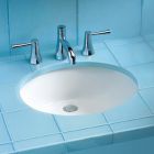 Toto LT579G#01 Rendezvous Oval Undermount Bathroom Sink with CEFIONTECT in Cotton White