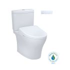 Toto MW4464736CEMGNA#01 Aquia® IV Elongated WASHLET®+ S7A 0.9/1.28 GPF Floor Mounted Dual Flush Two-Piece Toilet with EWATER+ Contemporary Auto Flush Bidet Seat in Cotton White
