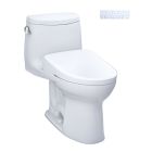 Toto MW6044726CEFG#01 UltraMax® II Elongated Washlet®+ S7 1.28 GPF One-Piece Toilet with Ewater+ Contemporary Bidet Seat in Cotton White