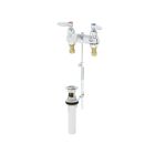 T&S Brass B-0870 2.2 GPM Deck Mounted 4" Centers, Bathroom Faucet with Overflow and 1/2" NPSM Male Shank, Pop-up Drain in Polished Chrome