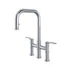 Rohl U.4551HT-APC-2 Armstrong 1.8 GPM Widespread Bridge Pull Down Kitchen Faucet in Polished Chrome