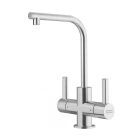 Franke UNL-HC-304 Universal 1.75 GPM Deck Mounted Single Hole Double Handle Hot and Cold Water Filtration Faucet in Stainless Steel (Tank Sold Separately)
