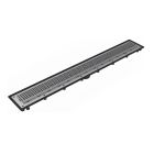 Infinity Drain USQ-A 24 PS 24" Complete Universal Infinity Drain™ Kit with ABS Channel and Squares Pattern Grate in Polished Stainless
