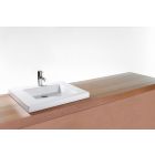 Wetstyle VCMS24-O-BN-MA Cube Collection 18" W X 24" L X 2" H Lavatory Sink, No Faucet Hole with Brushed Nickle Overflow in White Matte